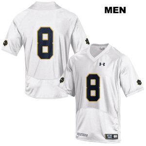 Notre Dame Fighting Irish Men's Jafar Armstrong #8 White Under Armour No Name Authentic Stitched College NCAA Football Jersey OJP7699BR